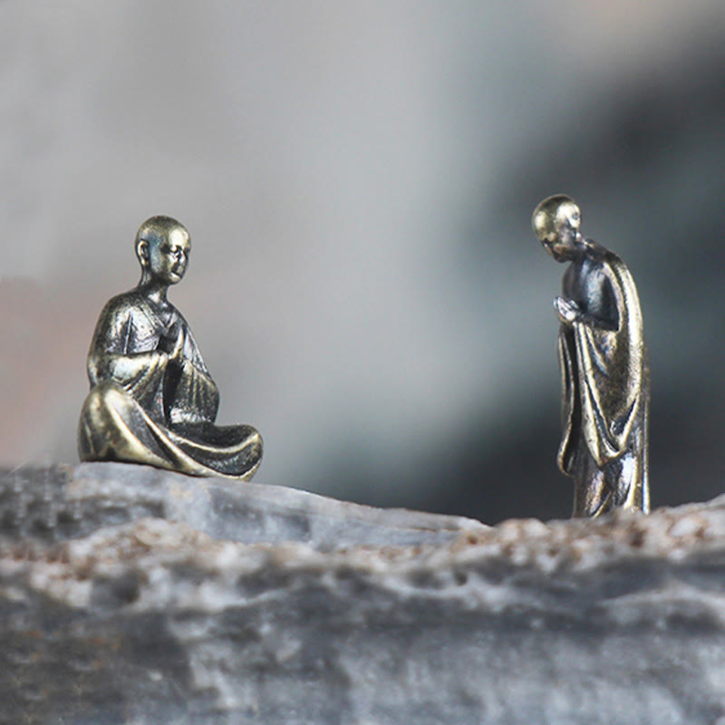 Mini Buddha Statue Set | Metal Meditation Monk Décor
