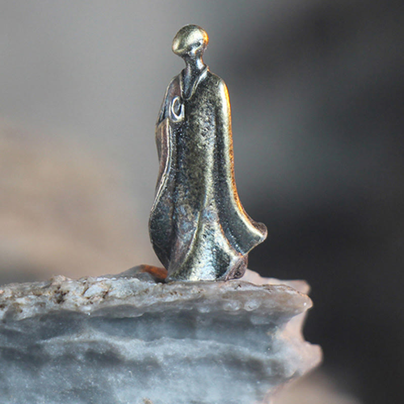 Mini Buddha Statue Set | Metal Meditation Monk Décor