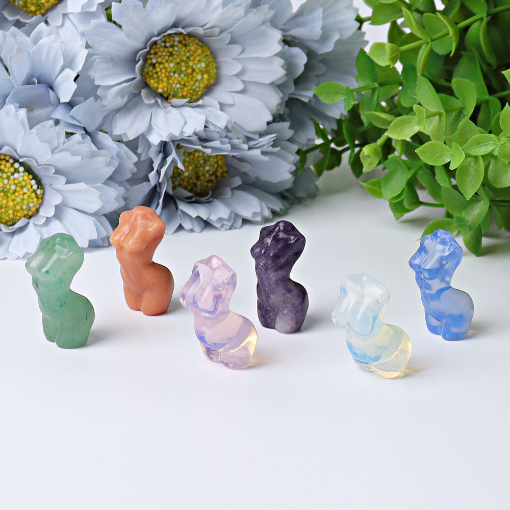 Mini Crystal Figurines in Opalite & Calcite for Healing