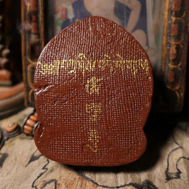 Mini Daikokuten God of Wealth Buddha Statue 9.6cm Clay Decor