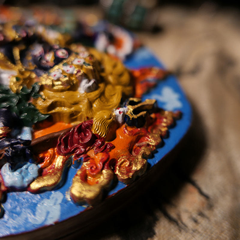 Mini Daikokuten God of Wealth Buddha Statue 9.6cm Clay Decor