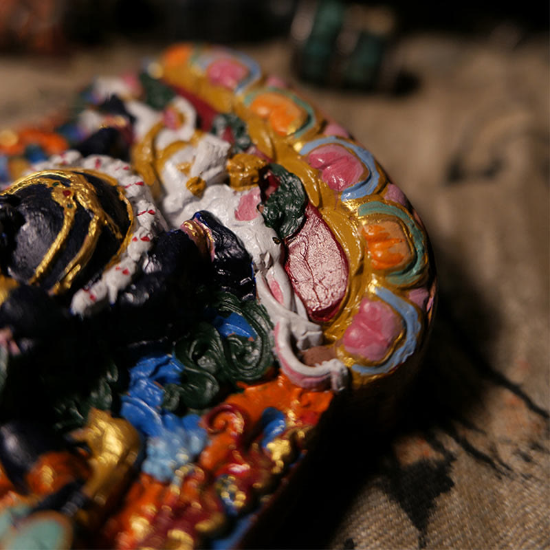 Mini Daikokuten God of Wealth Buddha Statue 9.6cm Clay Decor