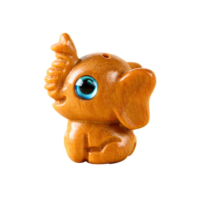 Mini Elephant Carved Decoration in Sandalwood for Protection & Luck