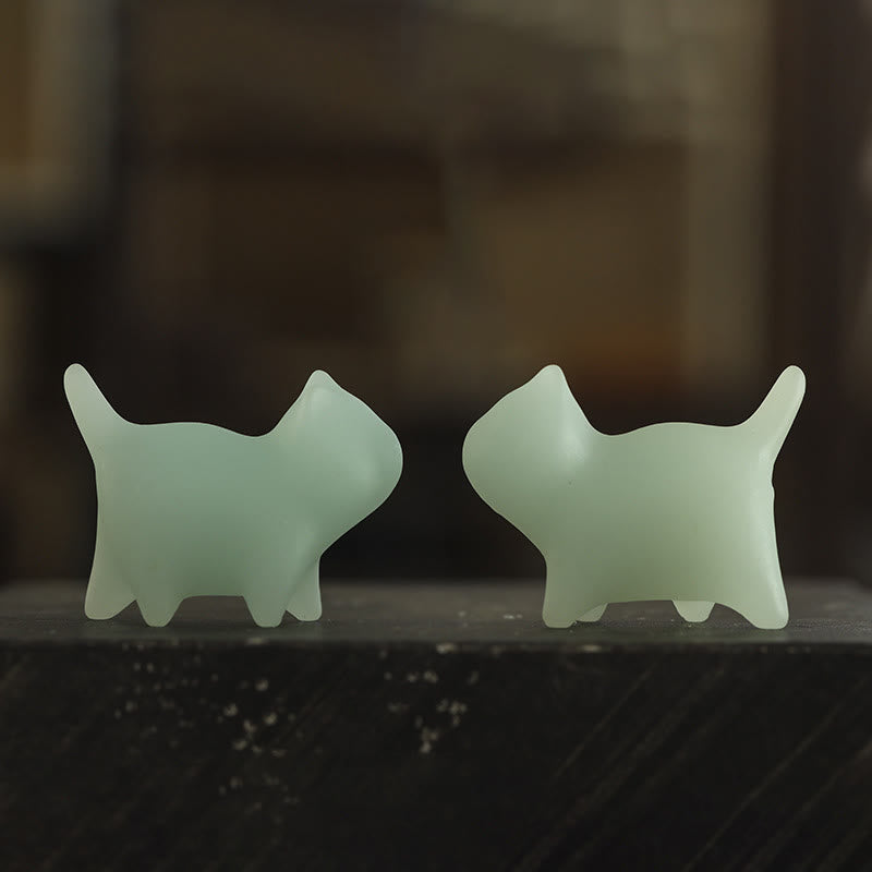 Mini Glowstone Cat Decoration - Luminous Lucky Zen Decor