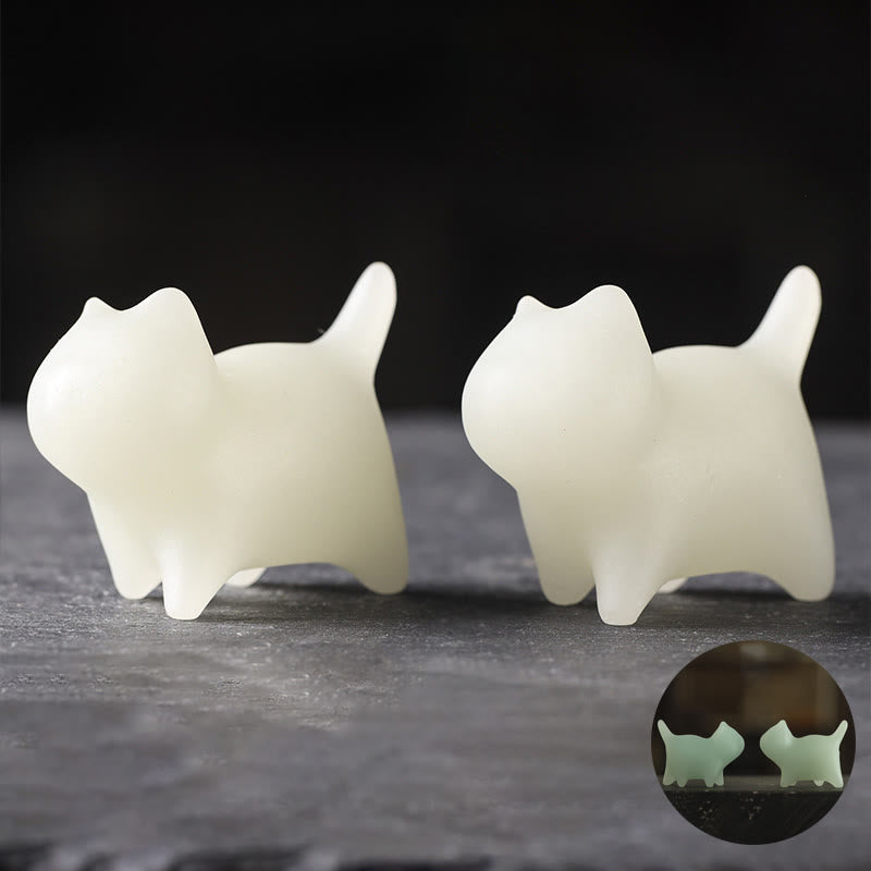 Mini Glowstone Cat Decoration - Luminous Lucky Zen Decor