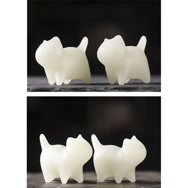 Mini Glowstone Cat Decoration - Luminous Lucky Zen Decor