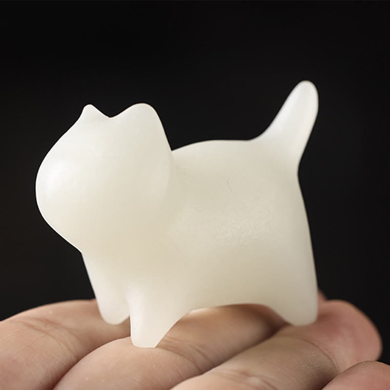 Mini Glowstone Cat Decoration - Luminous Lucky Zen Decor