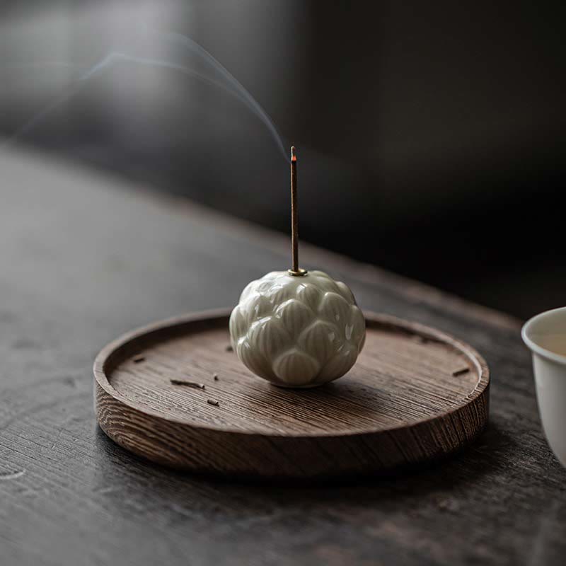 Mini Lotus Flower Ceramic Incense Burner 3.5cm Meditation