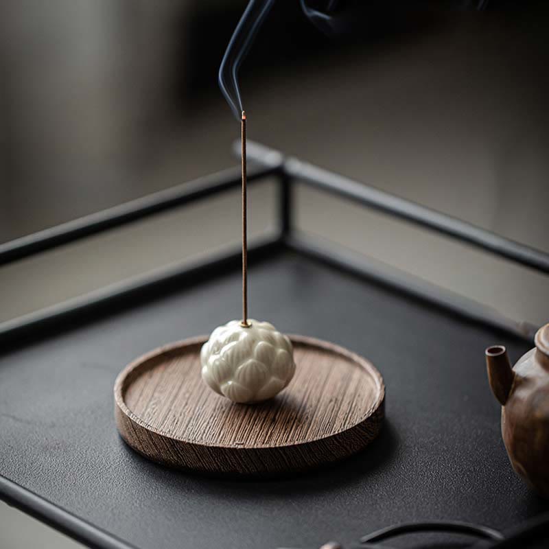 Mini Lotus Flower Ceramic Incense Burner 3.5cm Meditation