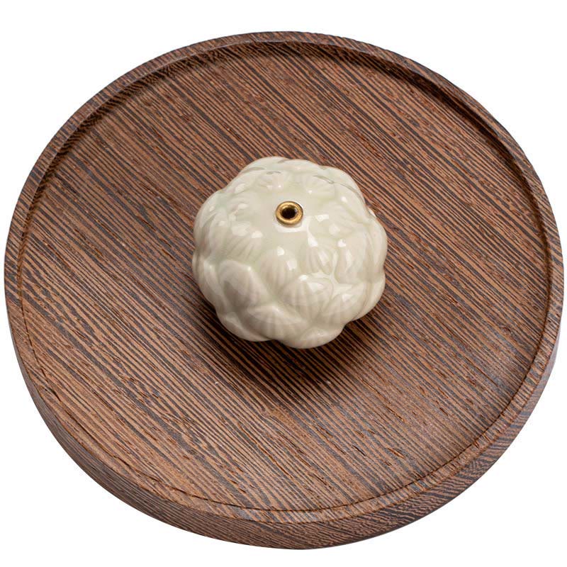 Mini Lotus Flower Ceramic Incense Burner 3.5cm Meditation