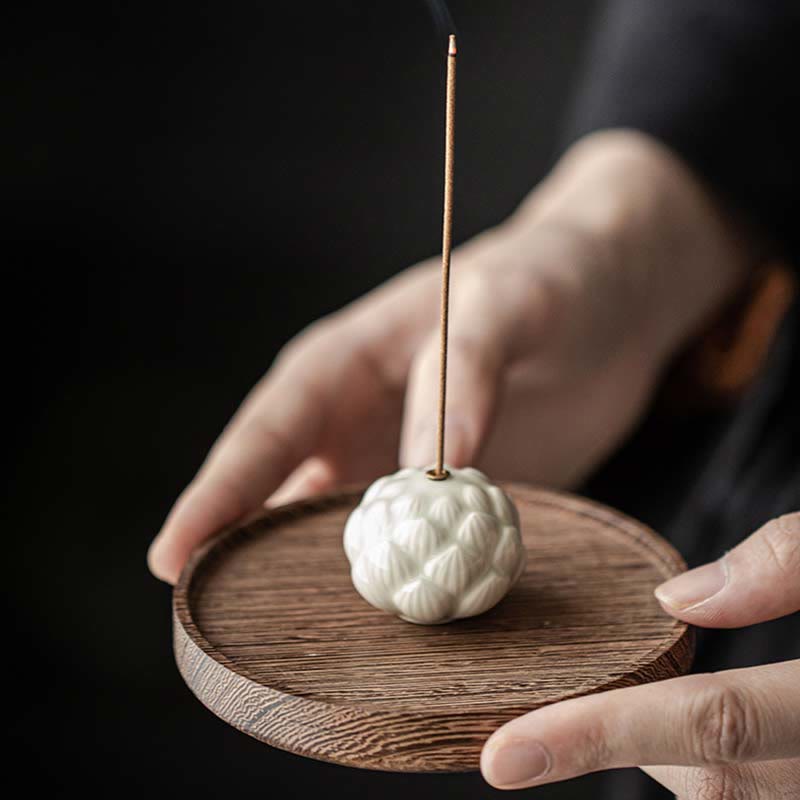 Mini Lotus Flower Ceramic Incense Burner 3.5cm Meditation