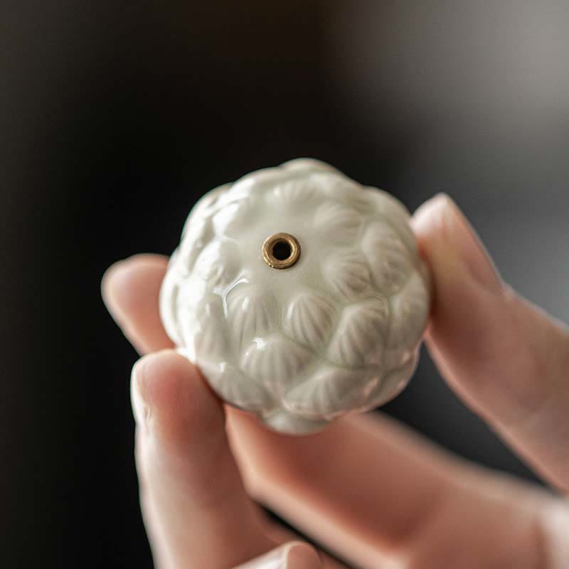 Mini Lotus Flower Ceramic Incense Burner 3.5cm Meditation