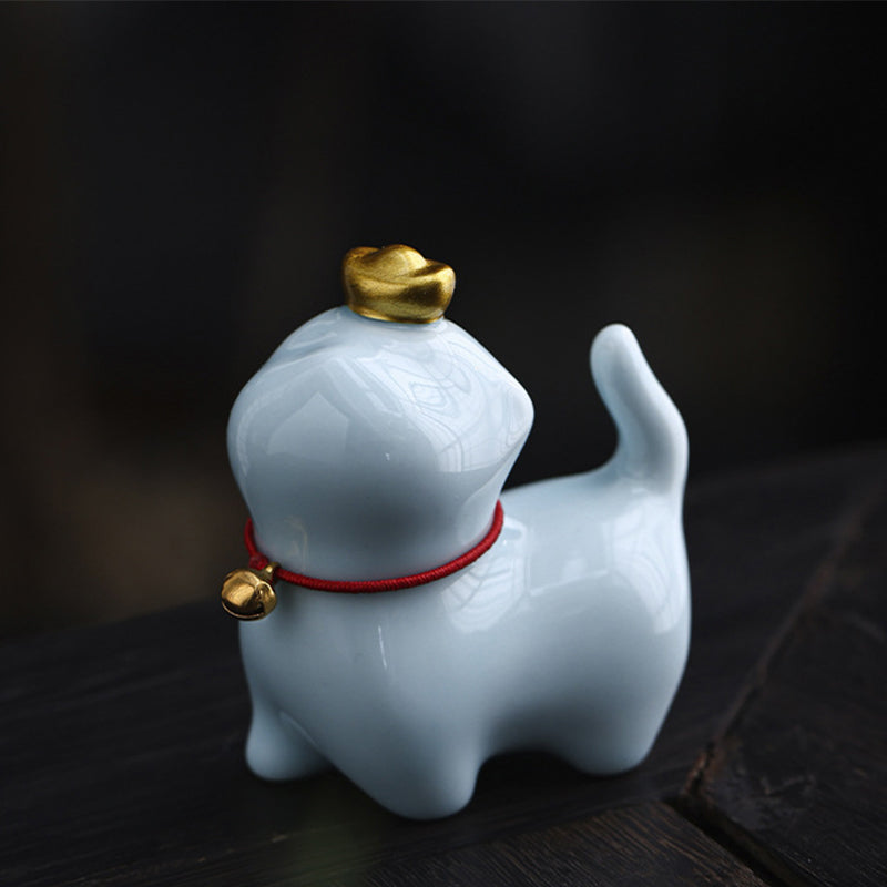 Mini Lucky Cat Ceramic Figurine for Luck and Prosperity