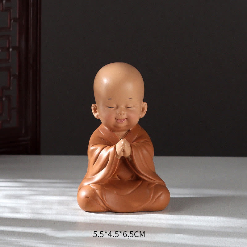Mini Meditation Praying Monk Resin Buddha Statue for Serenity