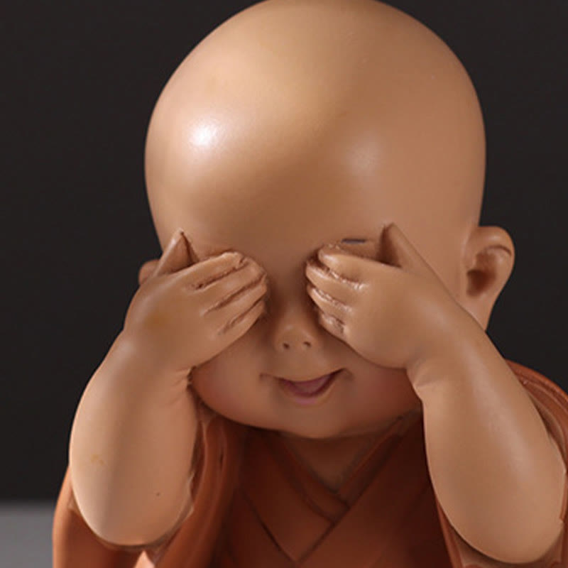 Mini Meditation Praying Monk Resin Buddha Statue for Serenity