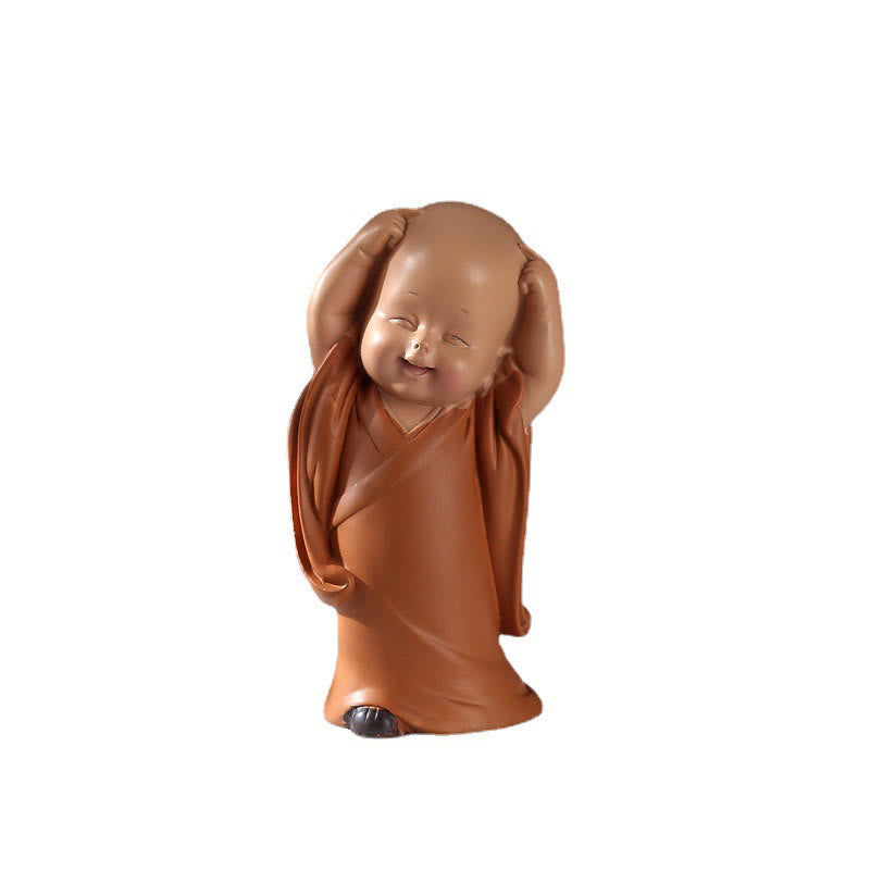Mini Meditation Praying Monk Resin Buddha Statue for Serenity