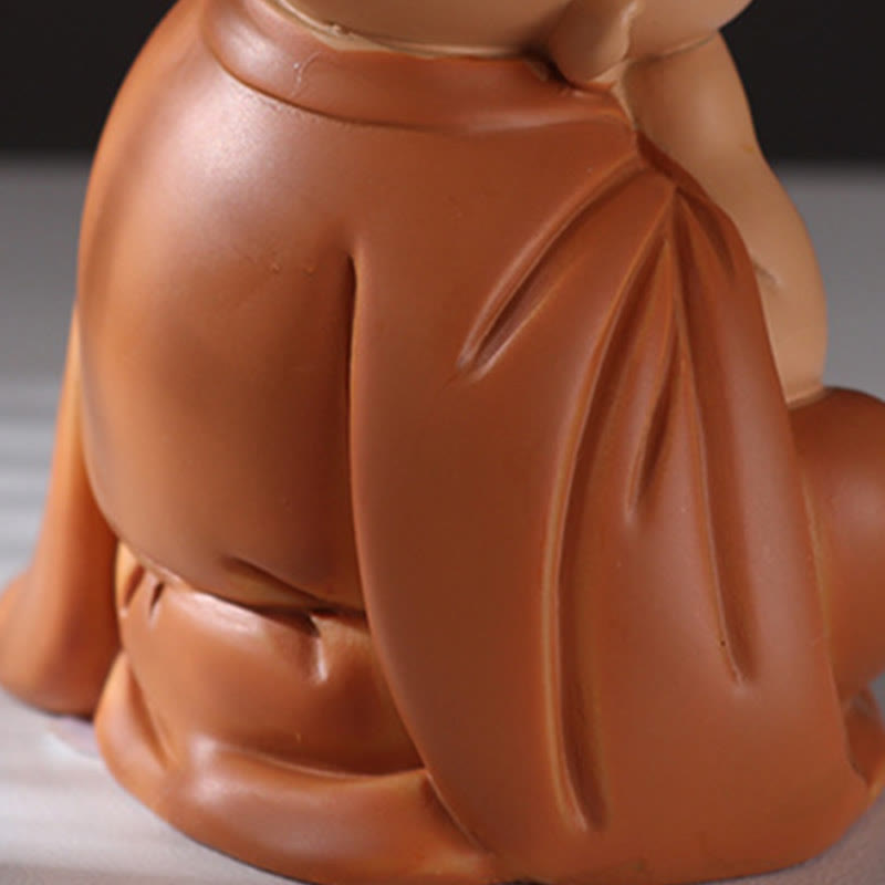 Mini Meditation Praying Monk Resin Buddha Statue for Serenity