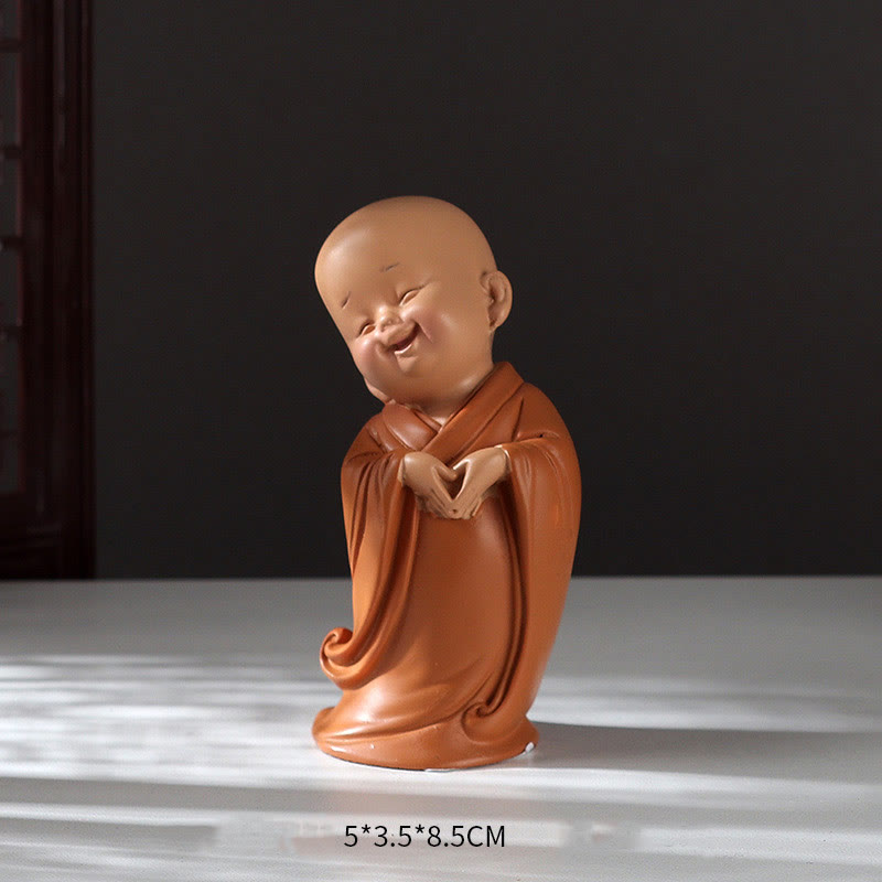 Mini Meditation Praying Monk Resin Buddha Statue for Serenity