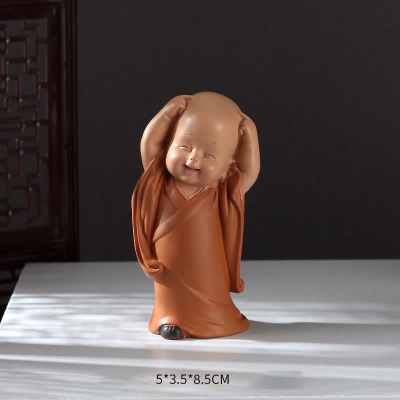 Mini Meditation Praying Monk Resin Buddha Statue for Serenity