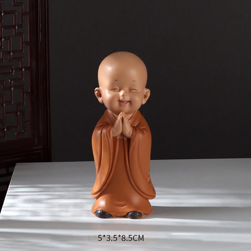 Mini Meditation Praying Monk Resin Buddha Statue for Serenity