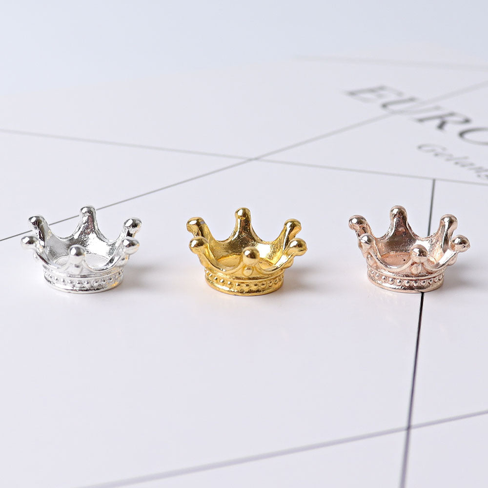 Mini Metal Crown Crystal Display Stand Set of 3