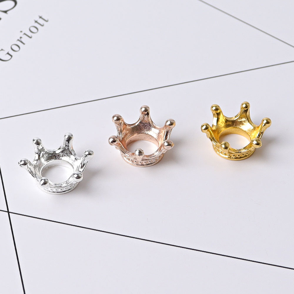 Mini Metal Crown Crystal Display Stand Set of 3