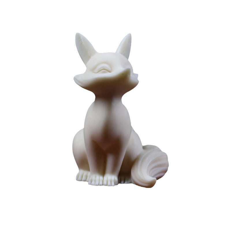 Mini Nine-Tailed Fox Ivory Fruit Protection Figurine