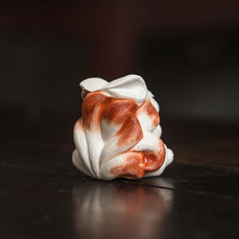 Mini Nine-Tailed Fox Purple Clay Desk Decoration for Zen