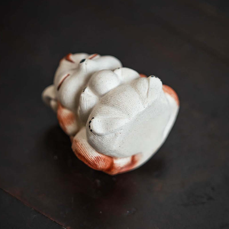 Mini Nine-Tailed Fox Purple Clay Desk Decoration for Zen