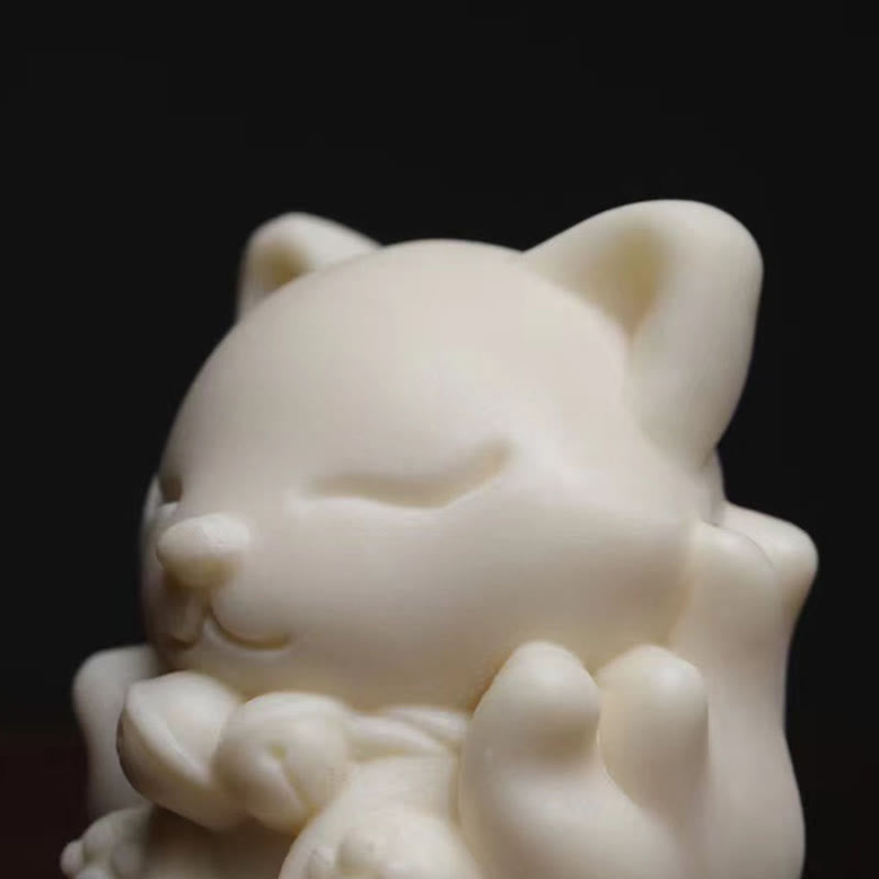 Mini Nine Tailed Fox Zen Blessing Decoration