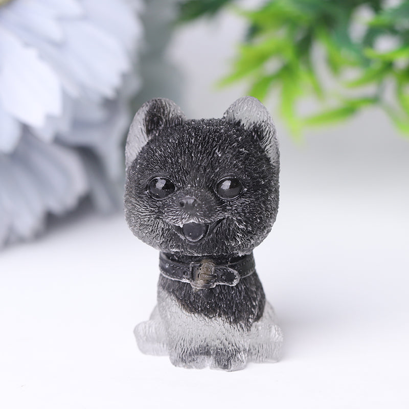 Mini Resin Crystal Dog Figurine - 1.6 inch Healing Figure
