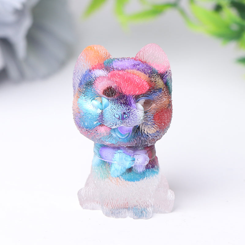 Mini Resin Crystal Dog Figurine - 1.6 inch Healing Figure