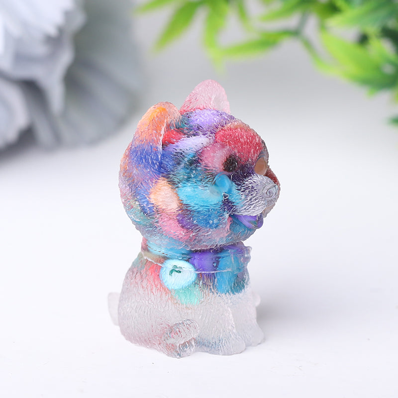 Mini Resin Crystal Dog Figurine - 1.6 inch Healing Figure