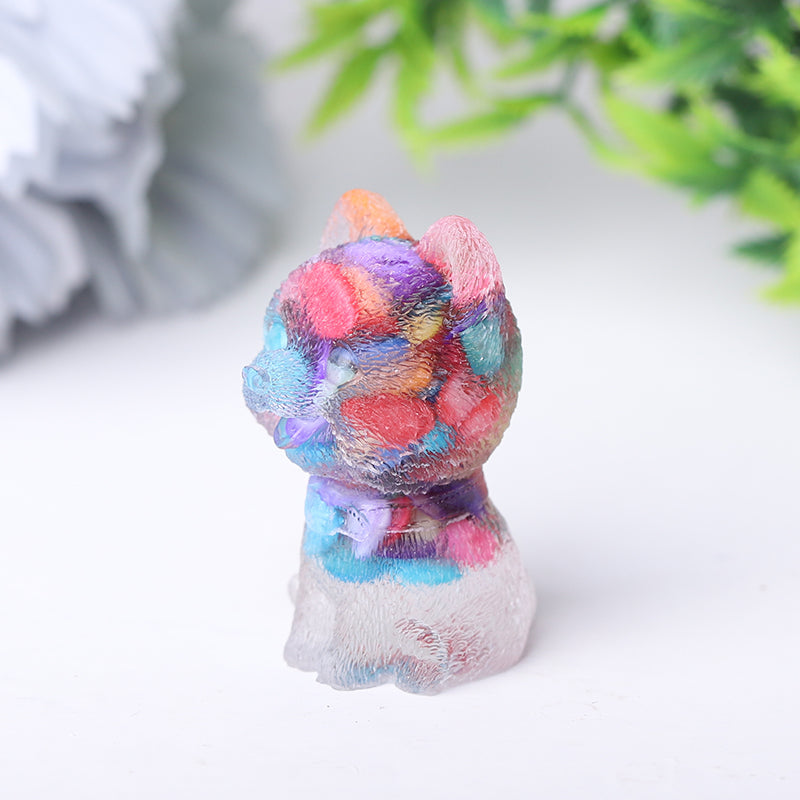 Mini Resin Crystal Dog Figurine - 1.6 inch Healing Figure