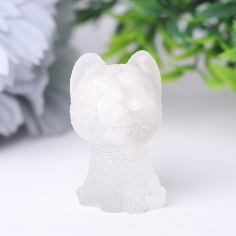 Mini Resin Crystal Dog Figurine - 1.6 inch Healing Figure