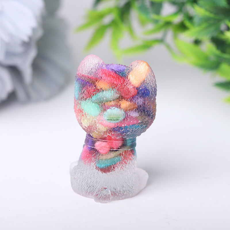 Mini Resin Crystal Dog Figurine - 1.6 inch Healing Figure