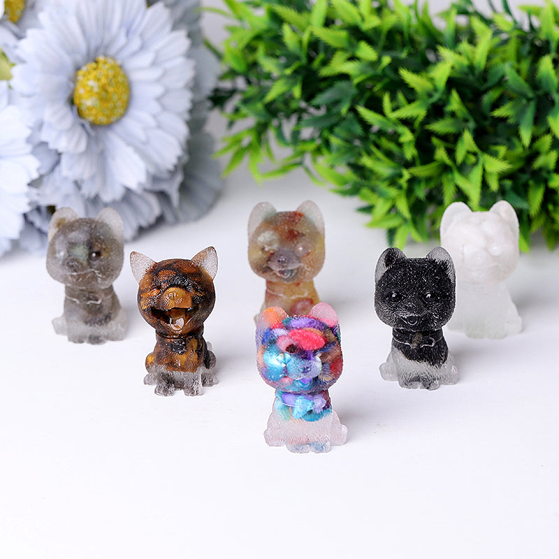 Mini Resin Crystal Dog Figurine - 1.6 inch Healing Figure