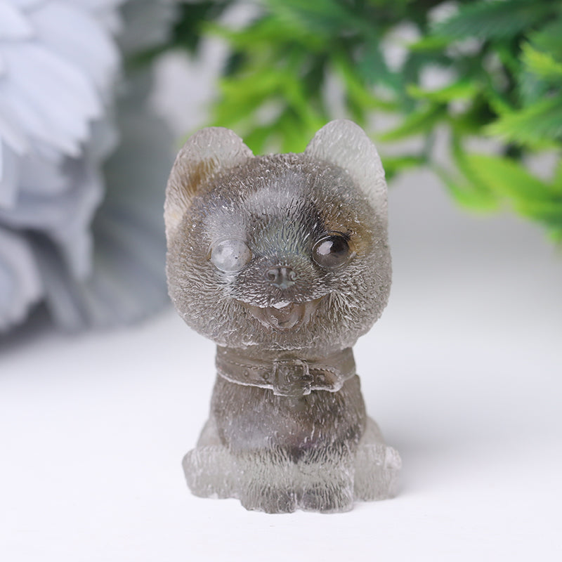 Mini Resin Crystal Dog Figurine - 1.6 inch Healing Figure
