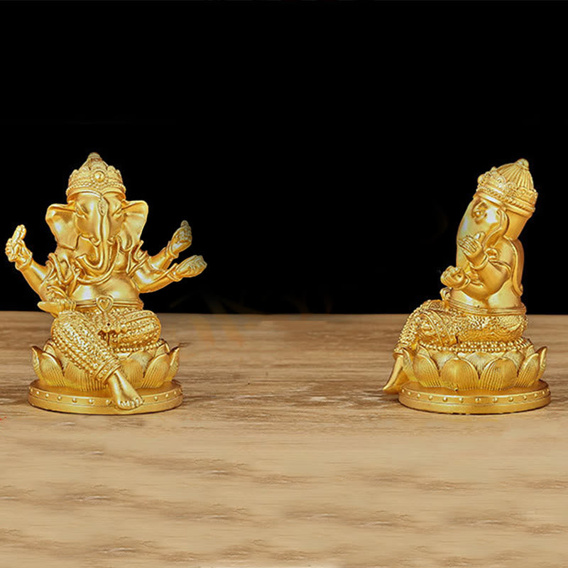 Mini Small Golden Ganesh Statue 4.5x4x6cm for Meditation