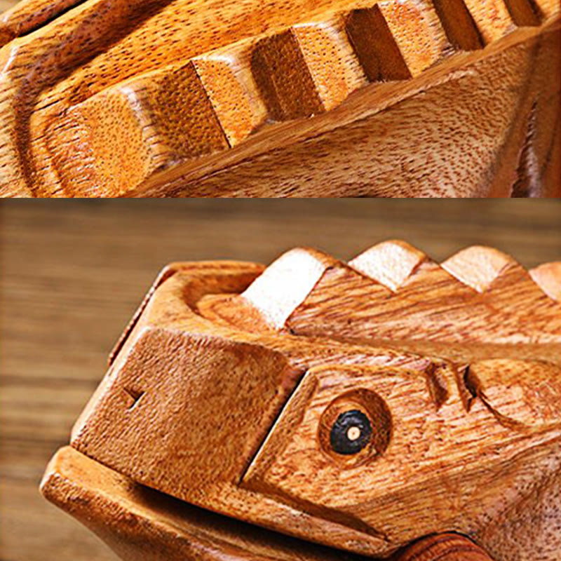 Miniature Feng Shui Wealth Luck Frog Decoration 6.5cm Wood