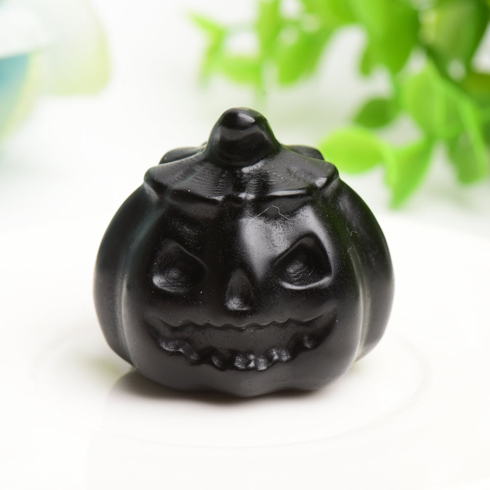 Mixed Crystal 1.7 Inch Pumpkin Figurine for Healing Decor