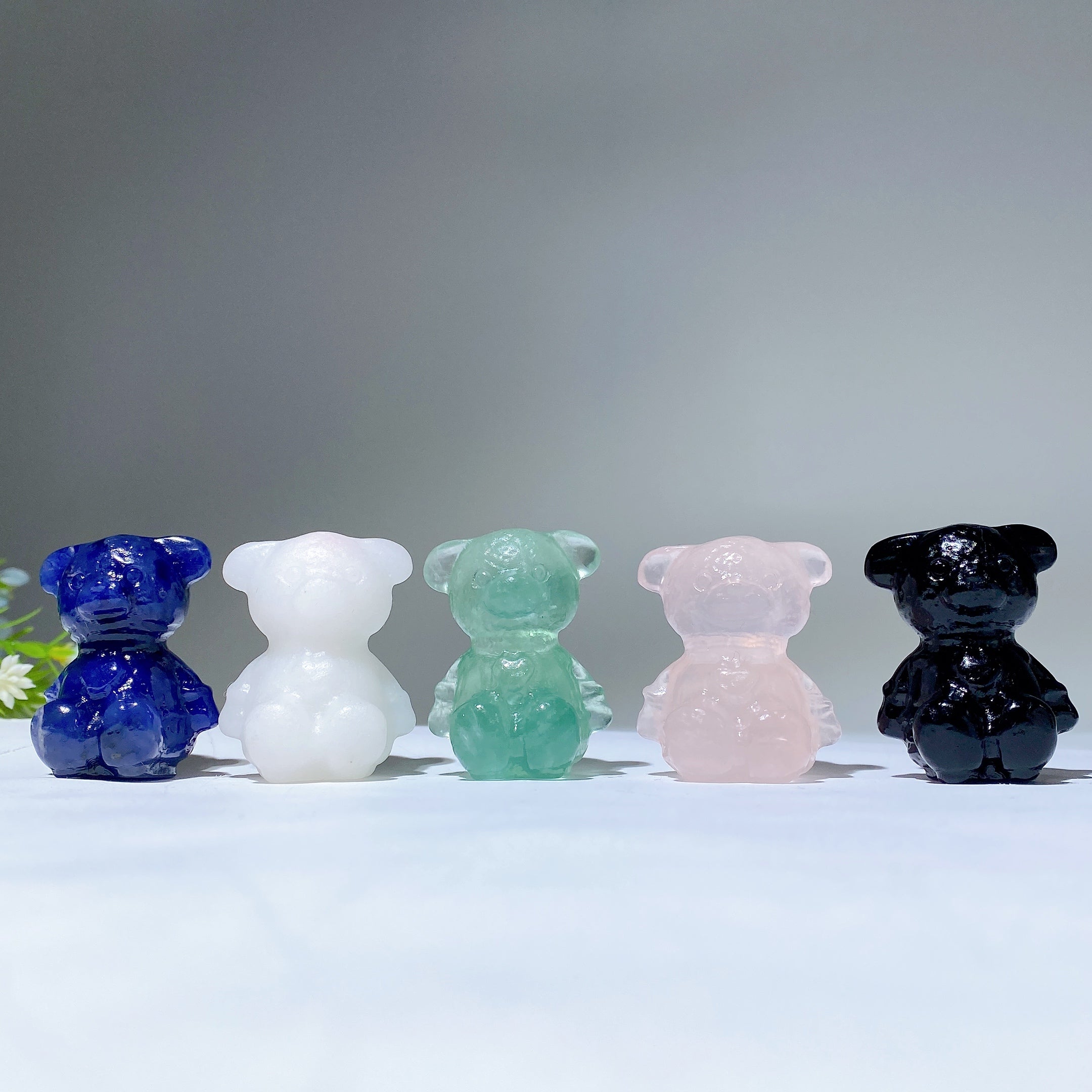 Mixed Crystal Bear Carvings 1.6" Healing Figurines