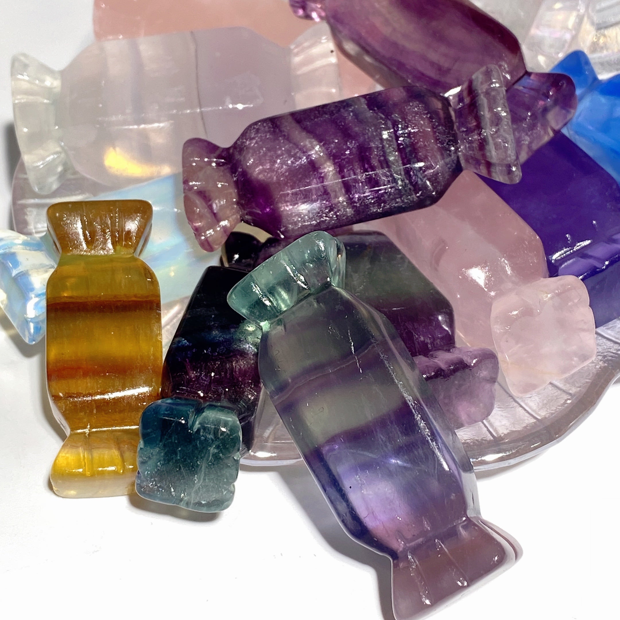 Mixed Crystal Candy Carvings 1.7-2.2 Inch Polished Quartz Shapes