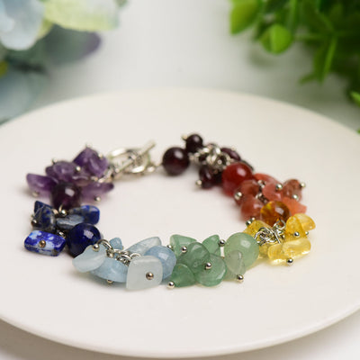 Mixed Crystal Chakra Healing Bracelet for Energy Balance