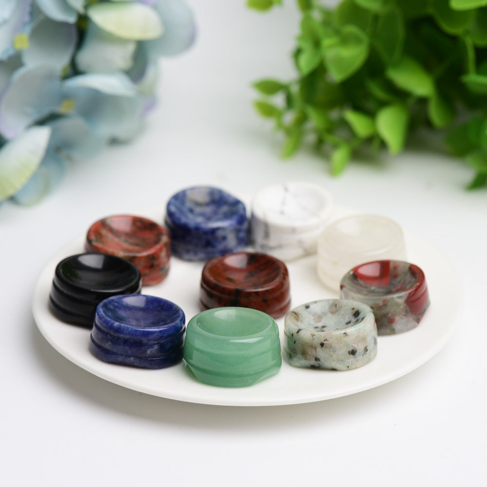 Mixed Crystal Display Stand 1-Inch Polished Stone Holder