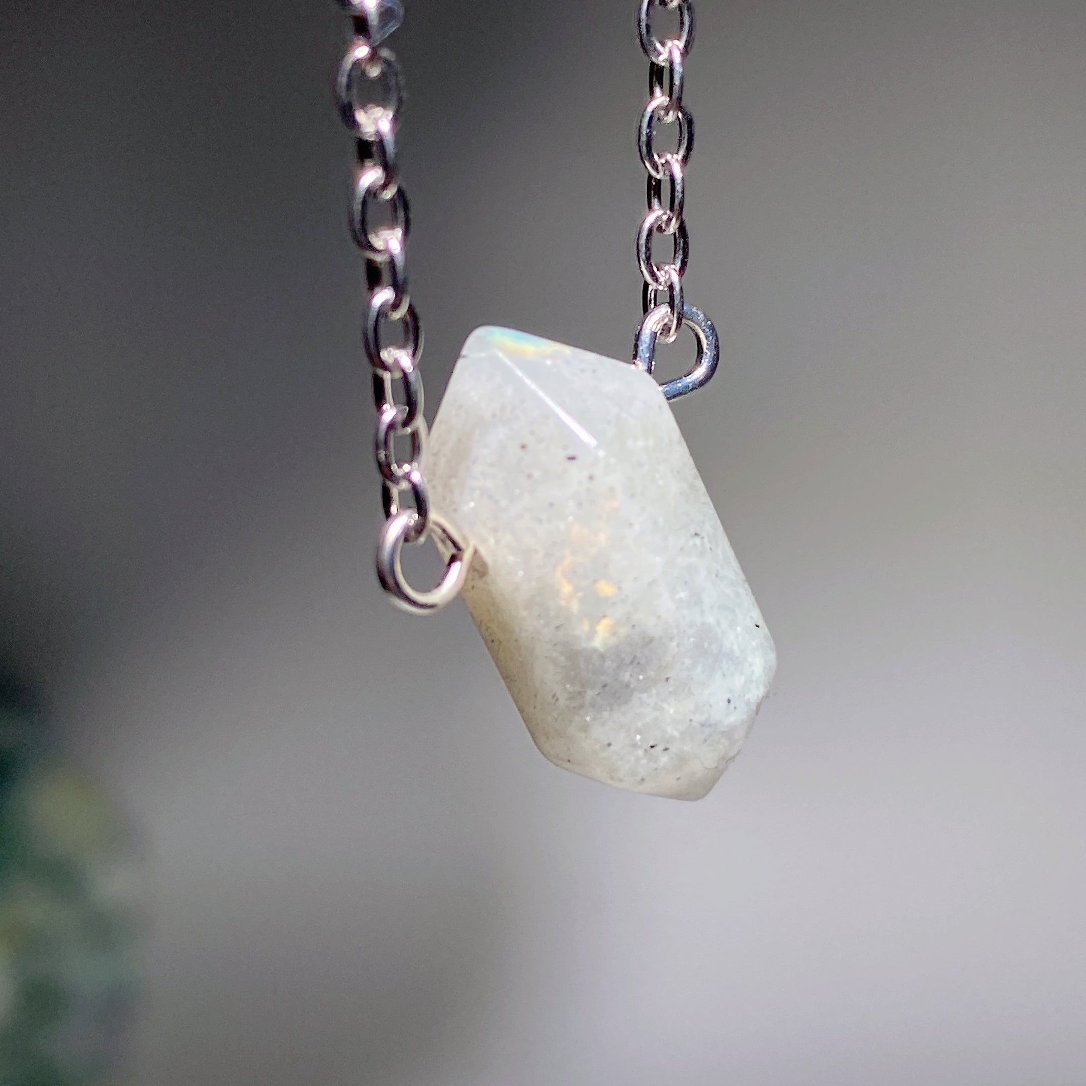 Mixed Crystal Double Terminated Point Necklace 2cm Healing
