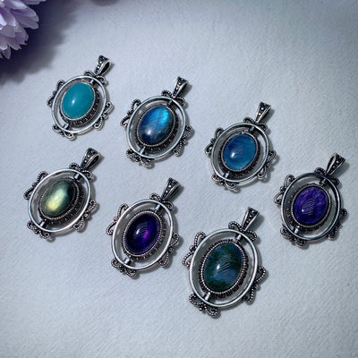 Mixed Crystal Healing Pendant | Spiritual Necklace 1.6 inch