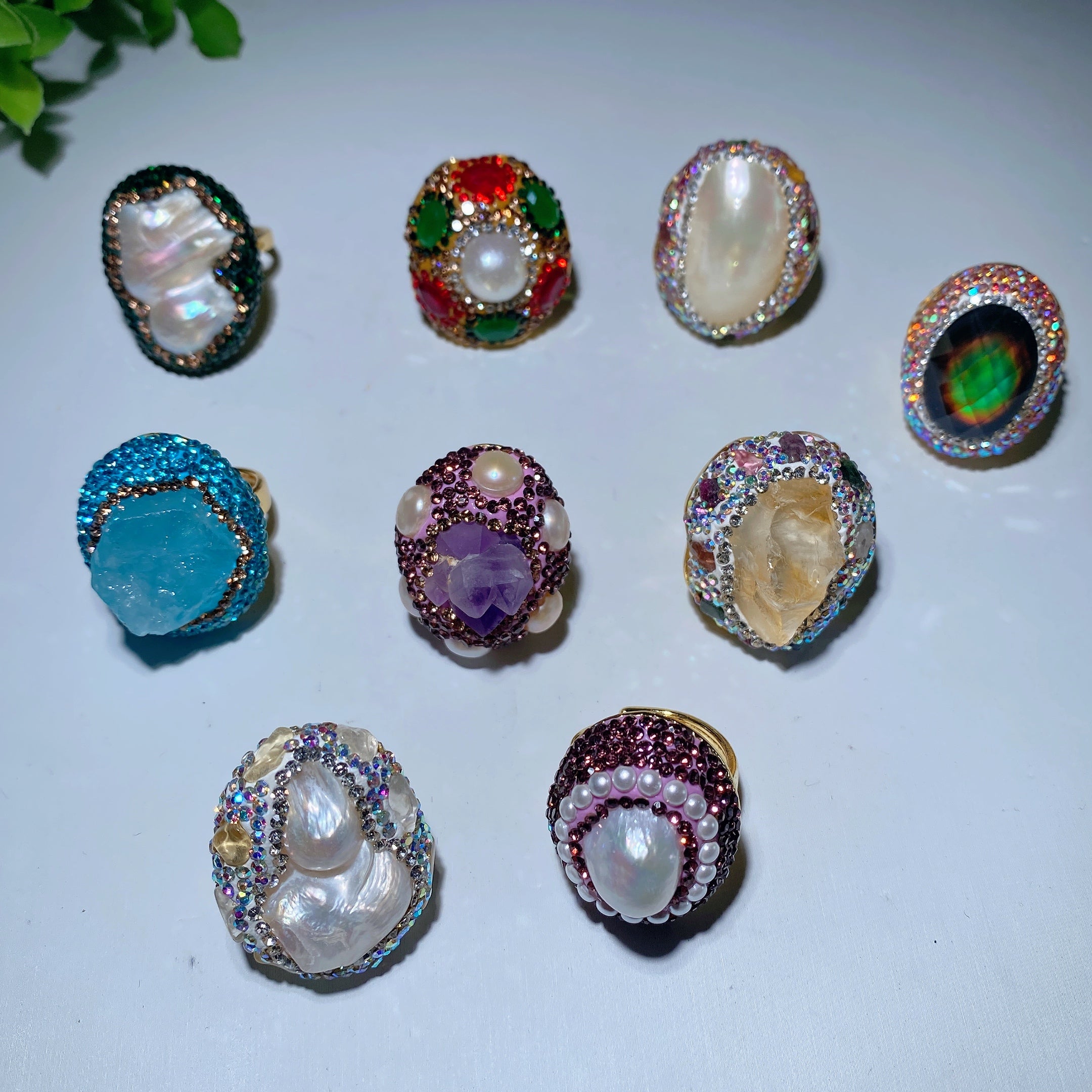 Mixed Crystal Healing Rings for Spiritual Protection | Healing Sounds