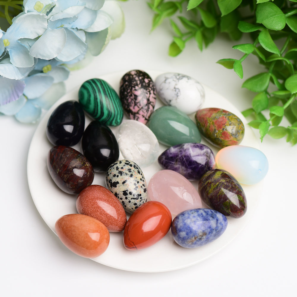 Mixed Crystal Mini Egg Carving 1.0 Inch Healing Stone