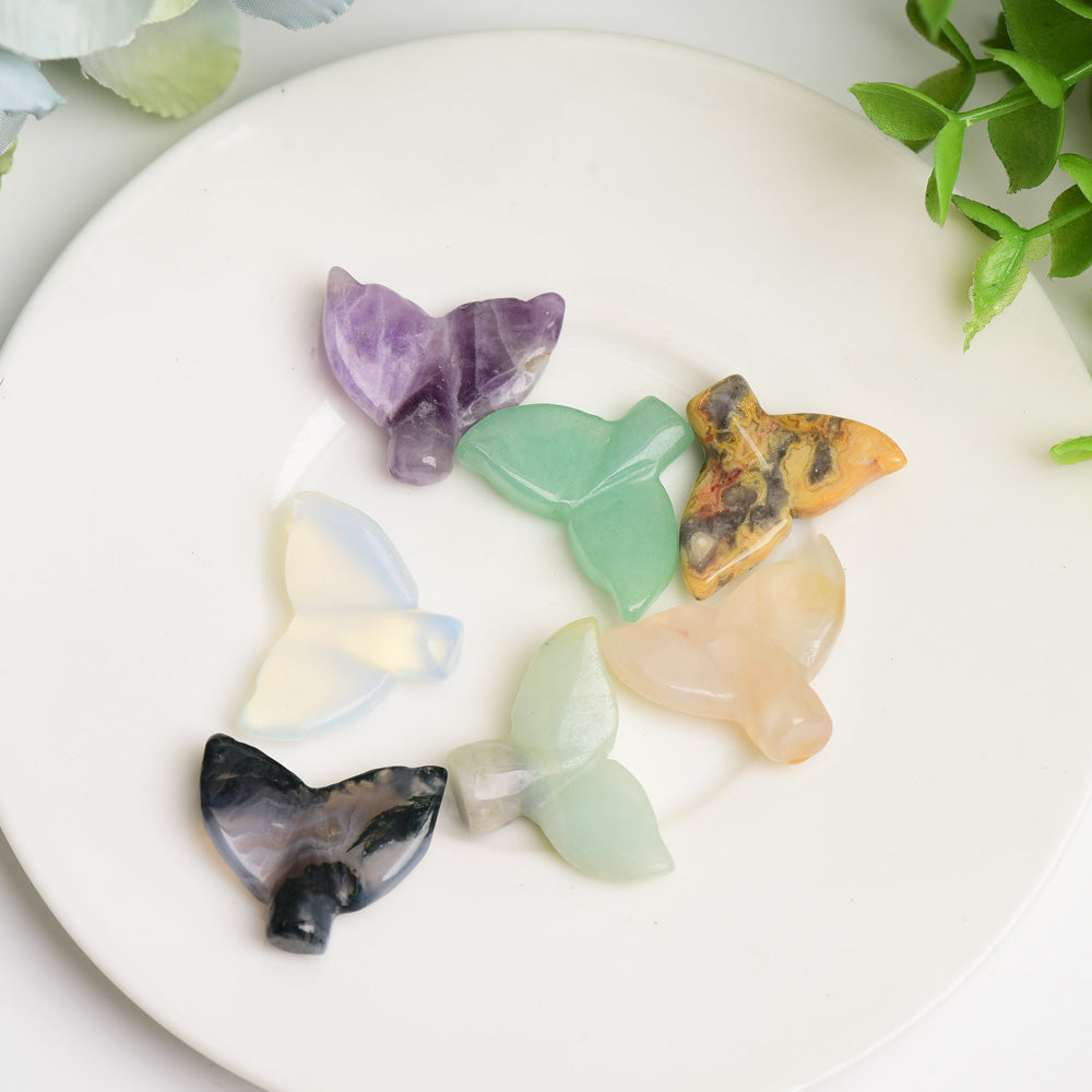 Mixed Crystal Mini Fish Tail Figurine 1in Healing Carving